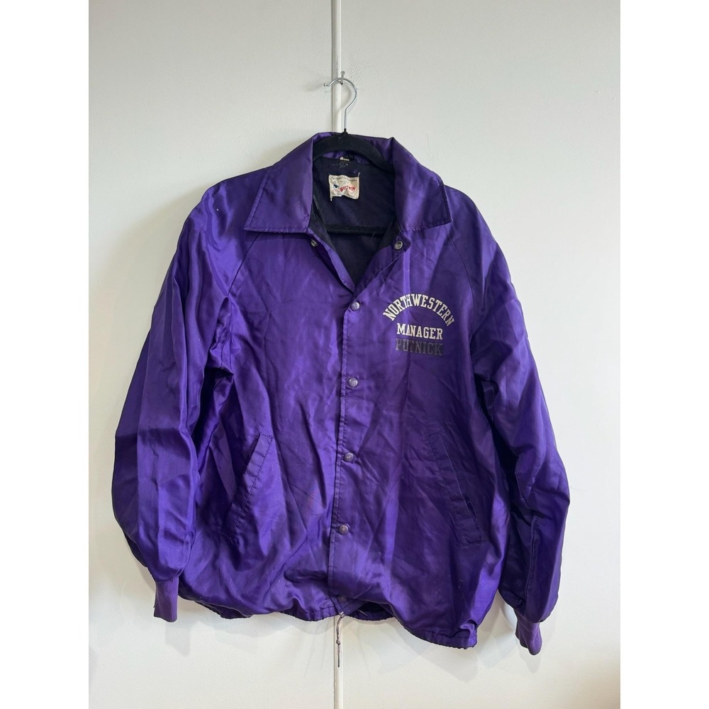 Vintage‎ Northwestern Wildcats Jacket Mens Large Purple NCAA Butwin Manager
